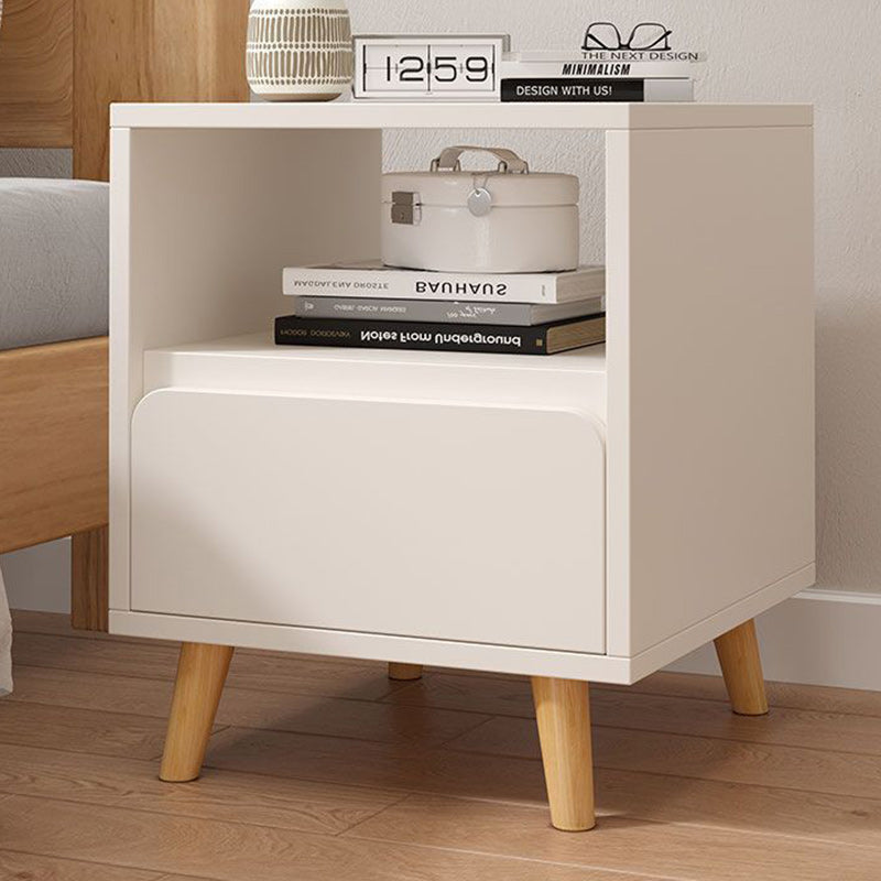 Minimalist Solid Wood Panel Nightstand — 2 / White