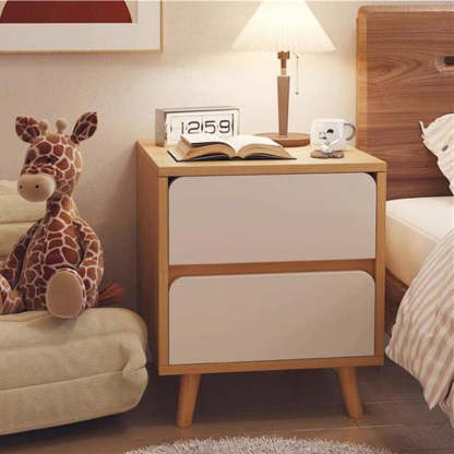 Minimalist Solid Wood Panel Nightstand
