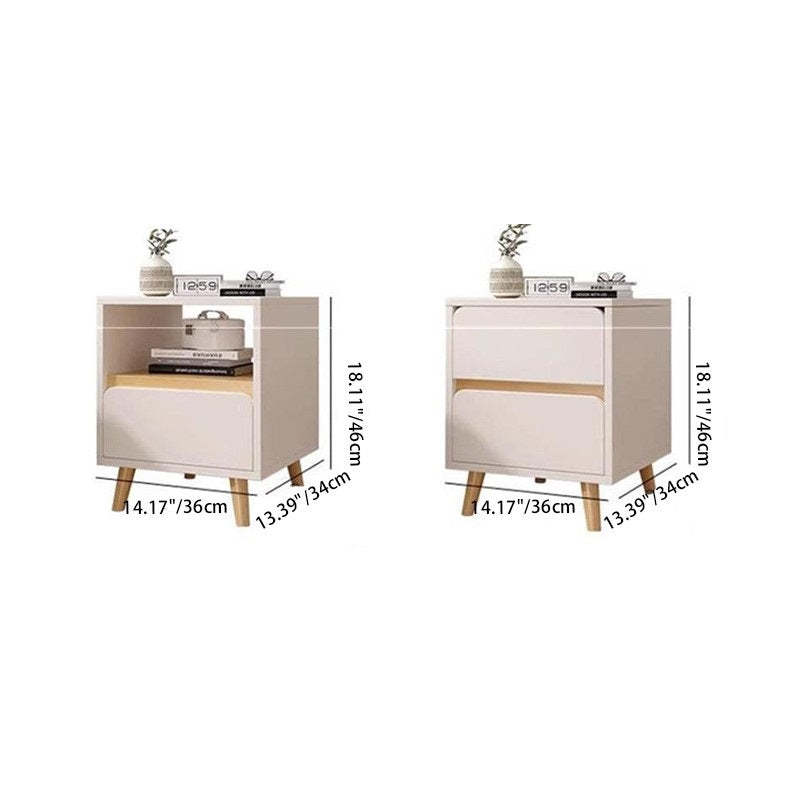 Minimalist Solid Wood Panel Nightstand — 2 / Wood Color
