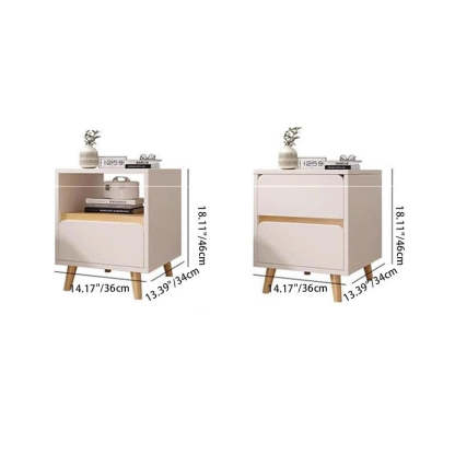 Minimalist Solid Wood Panel Nightstand — 2 / Wood Color