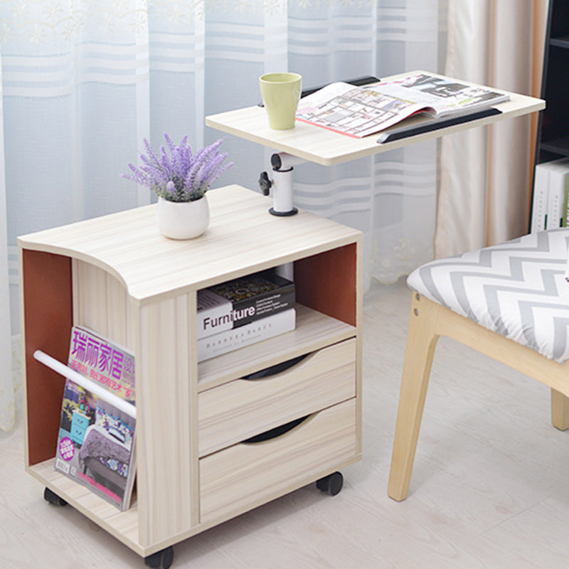 Minimalist Carbon Steel Nightstand — Wood Color