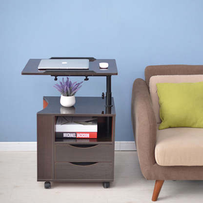 Minimalist Carbon Steel Nightstand — Black Walnut