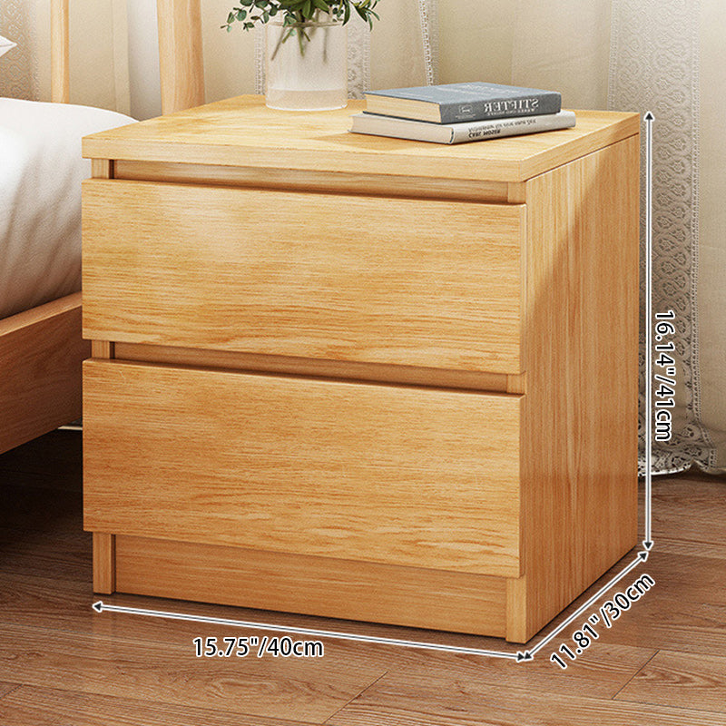 Minimalist Faux Panel 2-Drawer Nightstand