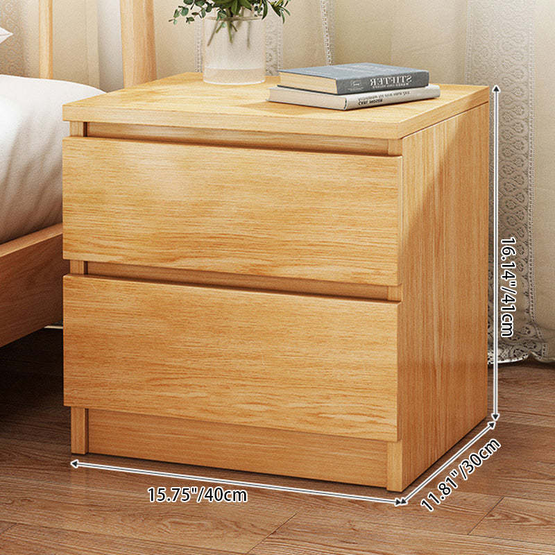 Minimalist Faux Panel 2-Drawer Nightstand