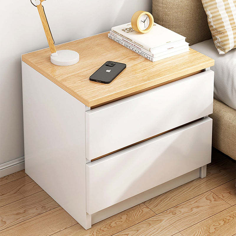 Minimalist Faux Panel 2-Drawer Nightstand