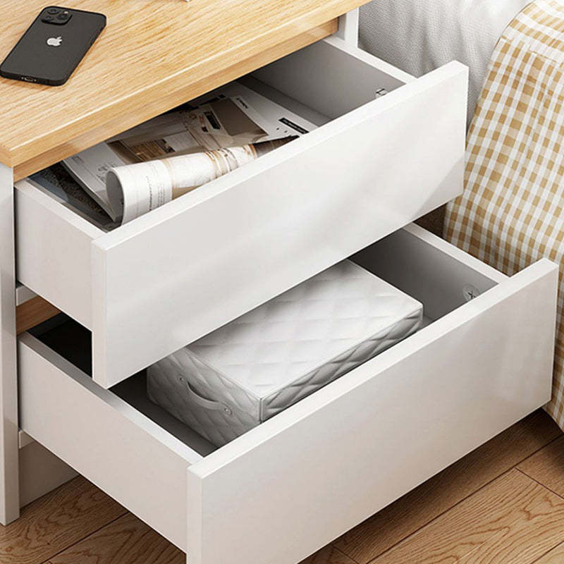Minimalist Faux Panel 2-Drawer Nightstand