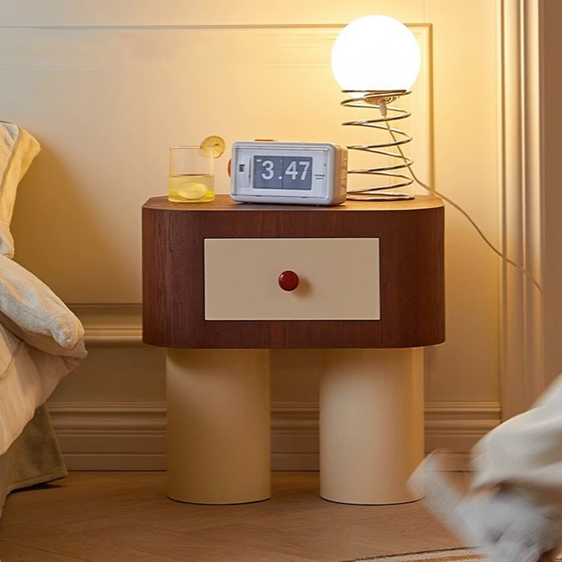 Lighom creative solid cylinder-base wood nightstands