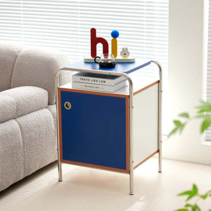 Minimalist Stainless Steel Nightstand 1-Cabinet