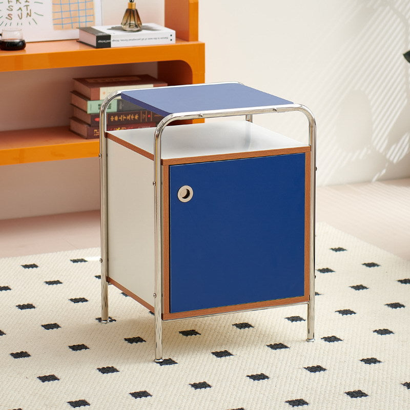 Minimalist Stainless Steel Nightstand 1-Cabinet