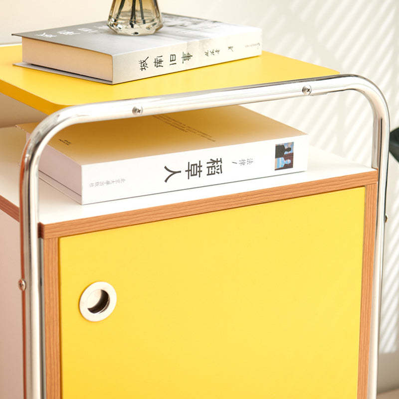 Minimalist Stainless Steel Nightstand 1-Cabinet