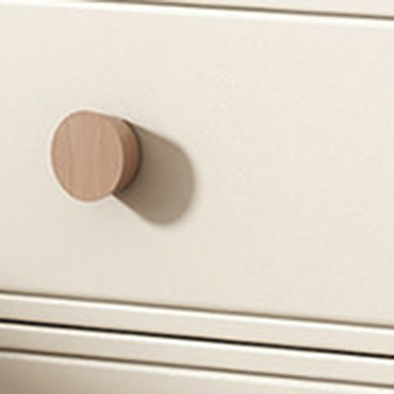 Minimalist Cream Wood 2-Drawer Nightstand