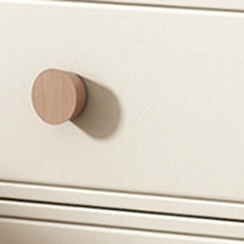 Minimalist Cream Wood 2-Drawer Nightstand