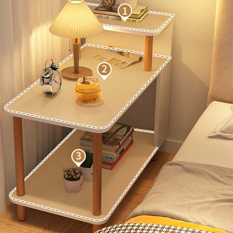 Minimalist Solid Wood 3-Tier Side Table — Walnut