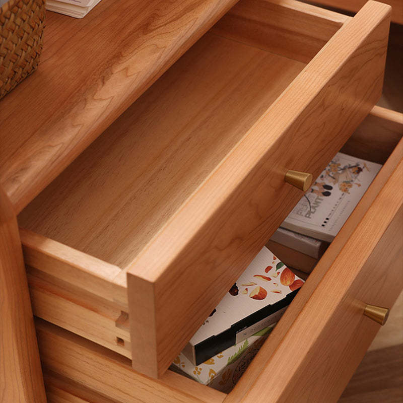 Japanese Trapezoidal Wood 2-Drawer Nightstand