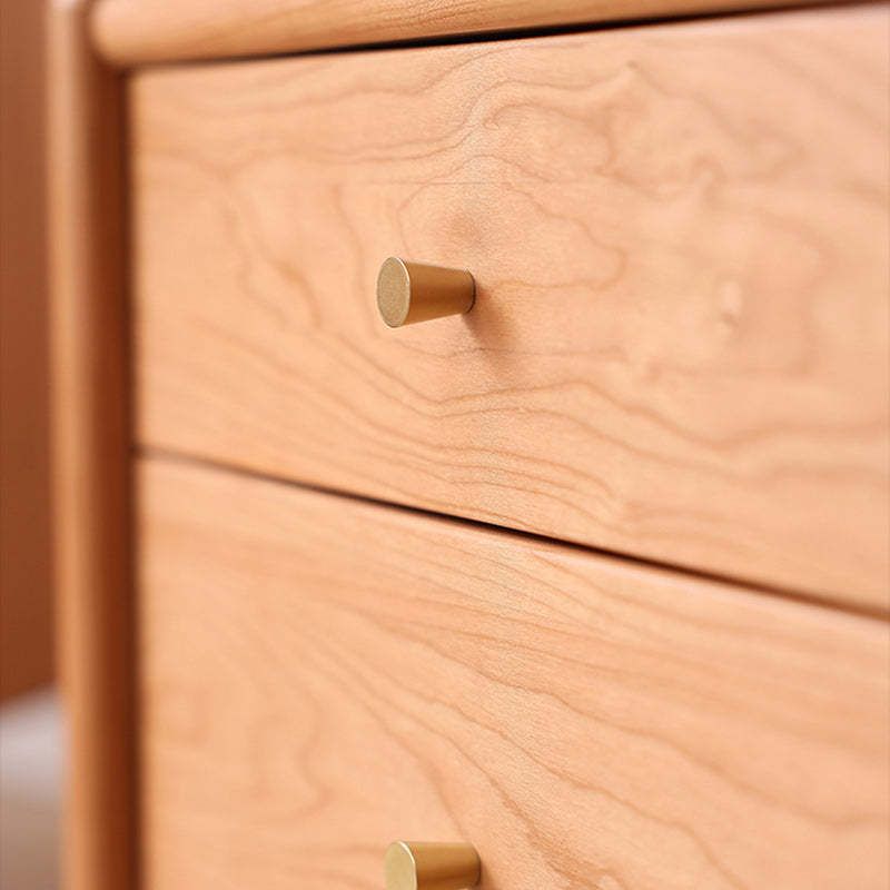 Japanese Trapezoidal Wood 2-Drawer Nightstand