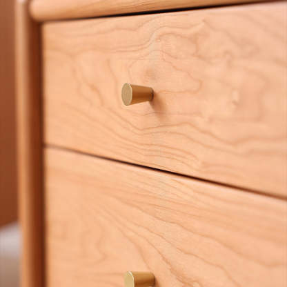 Japanese Trapezoidal Wood 2-Drawer Nightstand