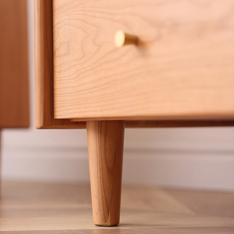 Japanese Trapezoidal Wood 2-Drawer Nightstand