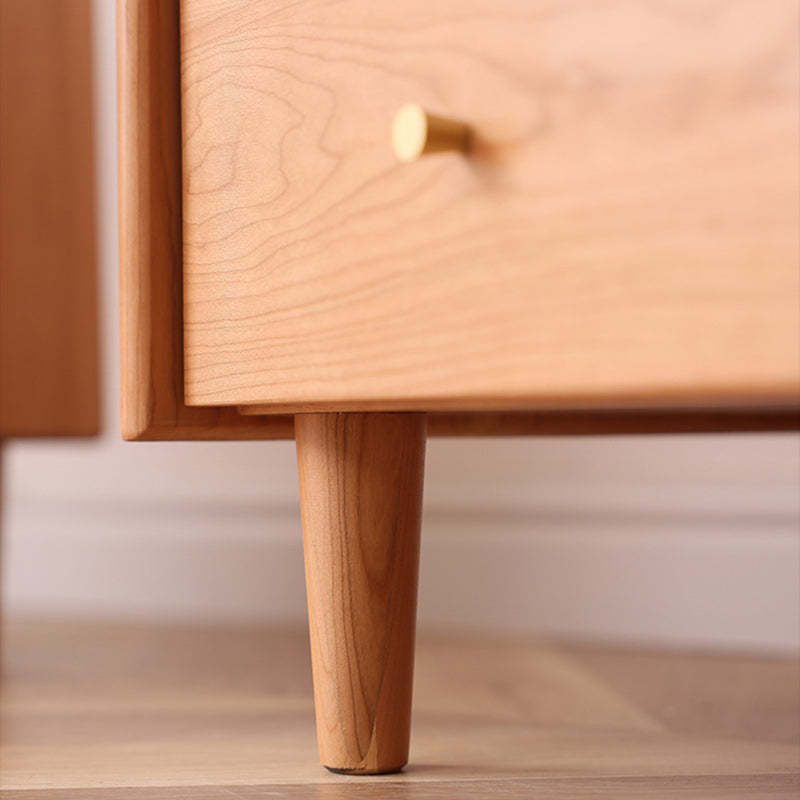 Japanese Trapezoidal Wood 2-Drawer Nightstand