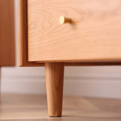 Japanese Trapezoidal Wood 2-Drawer Nightstand