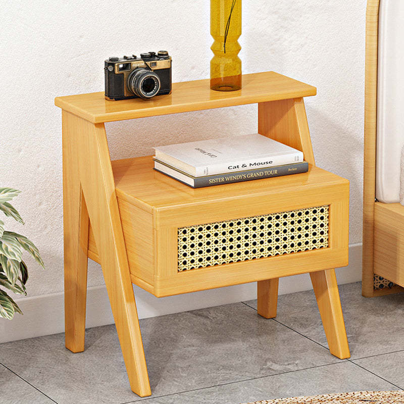 Minimalist Nan Bamboo Nightstand 1-Drawer — Wood Color