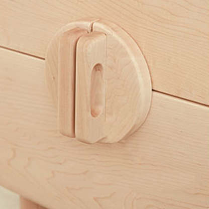 Nordic Maple Wood Knob 2-Drawer Nightstand