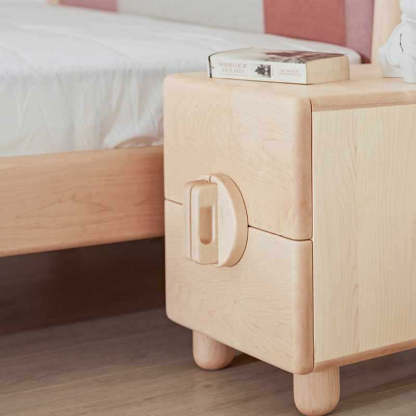 Nordic Knob Maple 2-Drawer Nightstand