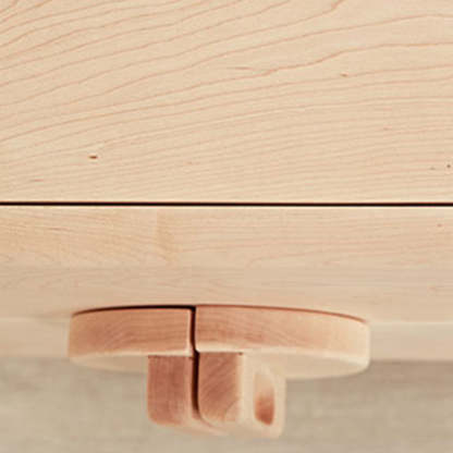 Nordic Knob Maple 2-Drawer Nightstand