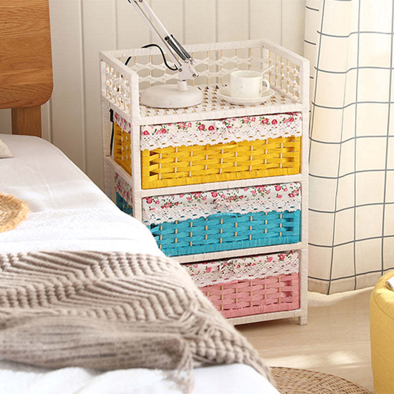 Modern Rattan 3-Storage Nightstand