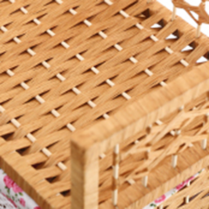 Modern Rattan 3-Storage Nightstand — Brown