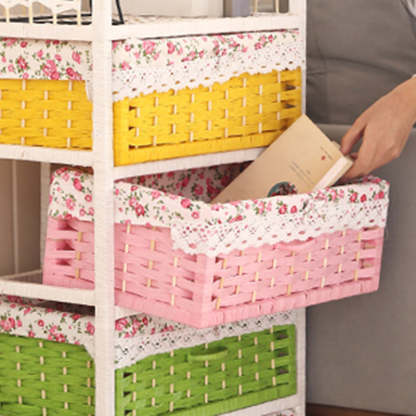 Modern Rattan 3-Storage Nightstand