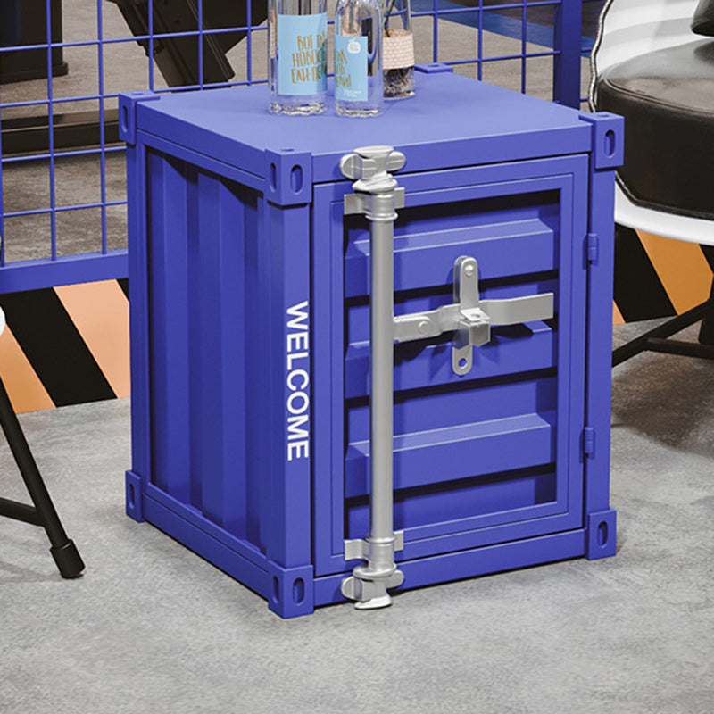 Lighom contemporary container striped blue nightstands in iron