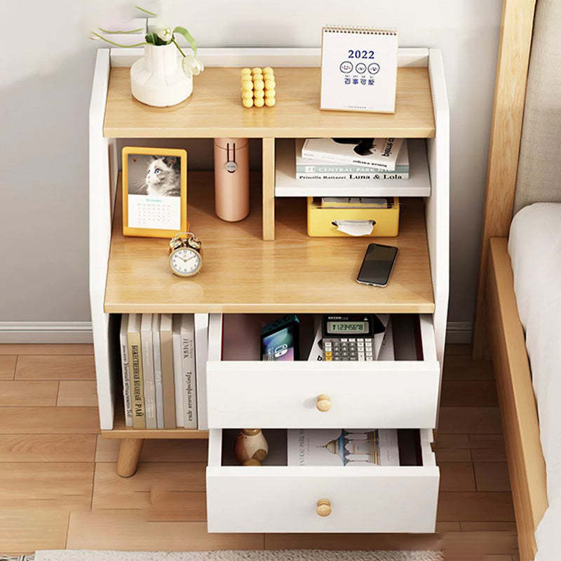 Minimalist Panel Trapezoidal Nightstand 2-Drawer