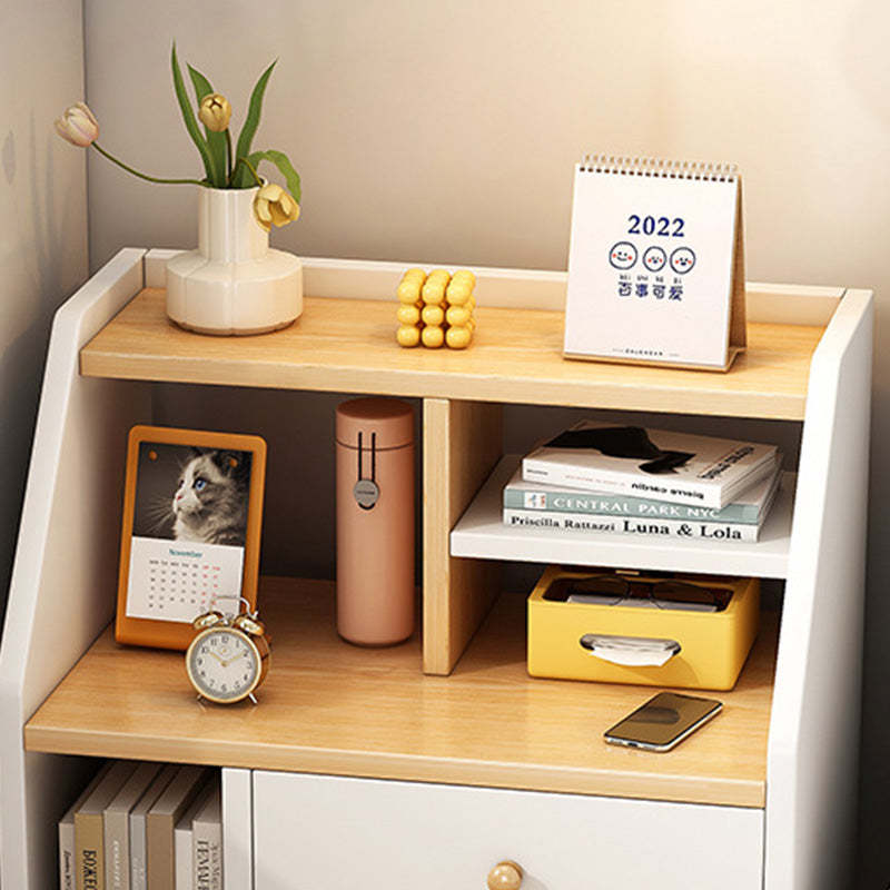 Minimalist Panel Trapezoidal Nightstand 2-Drawer — B / Wood Color