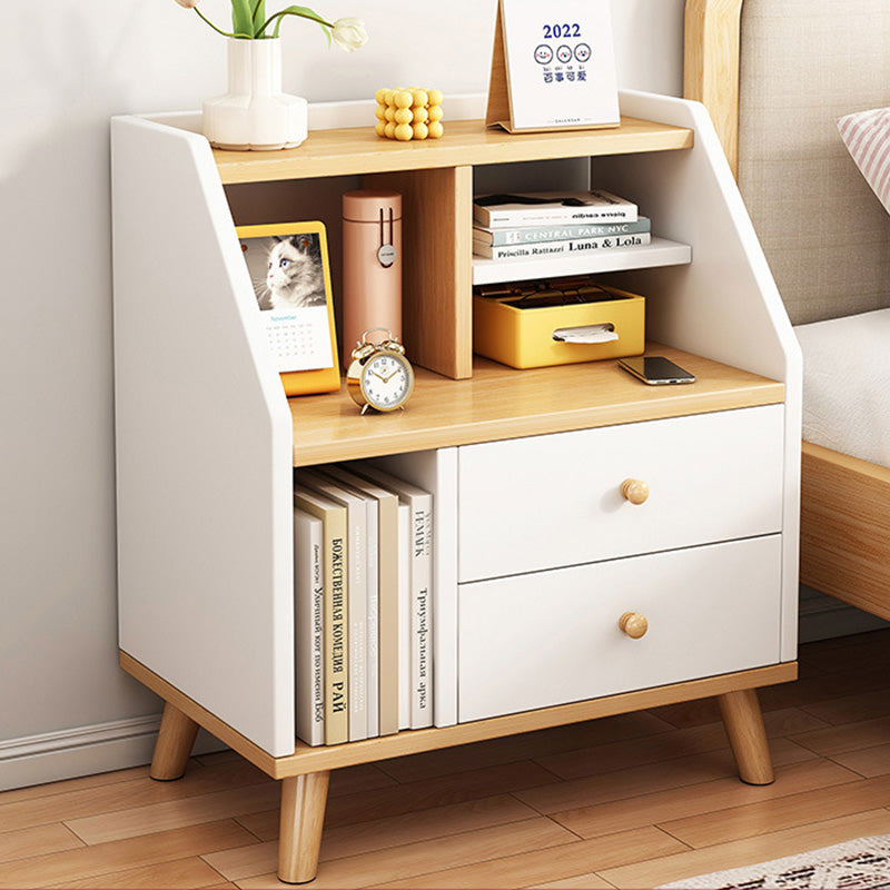 Minimalist Panel Trapezoidal Nightstand 2-Drawer