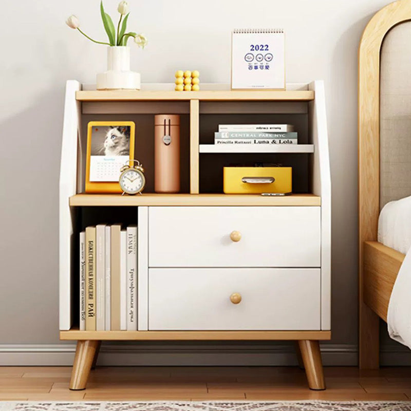 Minimalist Panel Trapezoidal Nightstand 2-Drawer — A / Gray