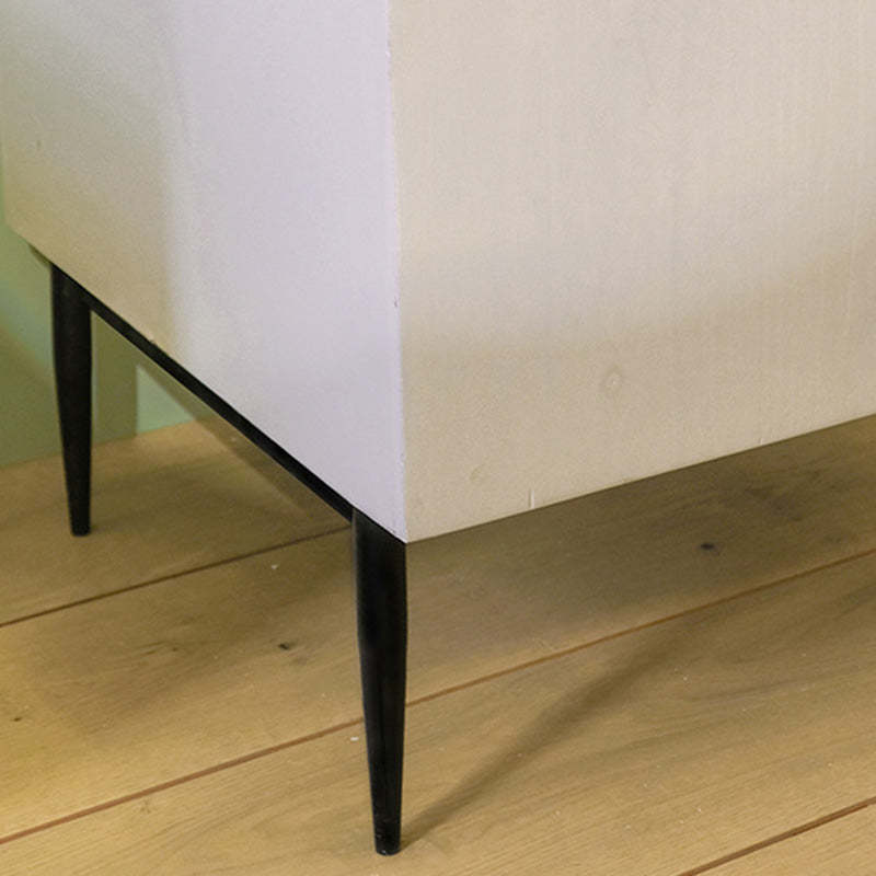 Art Deco Solid Wood Iron 2-Drawer Nightstand