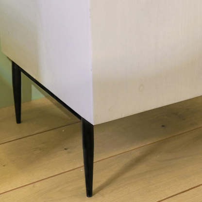 Art Deco Solid Wood Iron 2-Drawer Nightstand