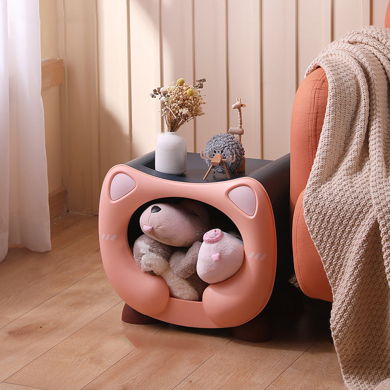 Kids Round Cat Nightstand — Blue
