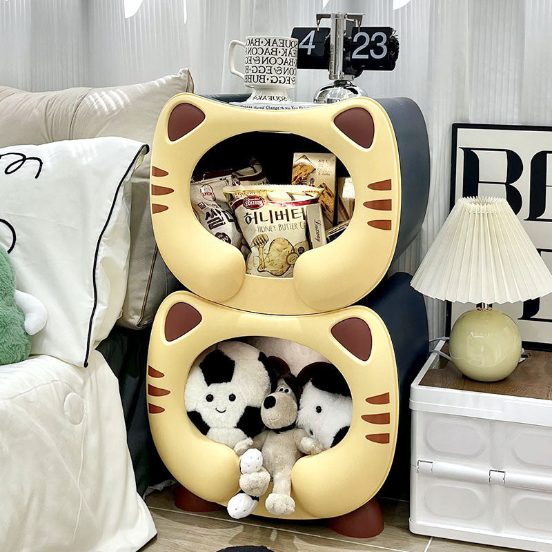 Kids Round Cat Nightstand — Yellow