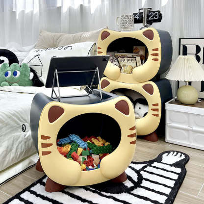 Kids Round Cat Nightstand