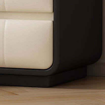 Minimalist Microfiber Leather Nightstand 2-Drawer