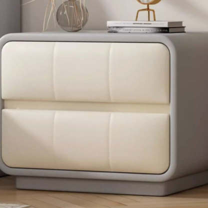 Minimalist Microfiber Leather Nightstand 2-Drawer