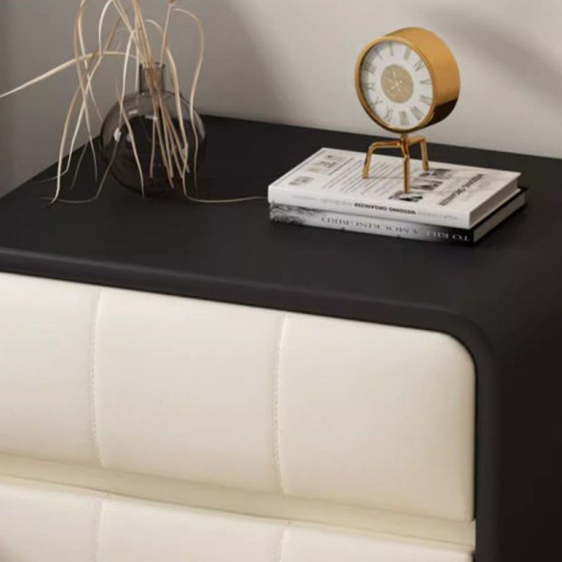 Minimalist Microfiber Leather Nightstand 2-Drawer