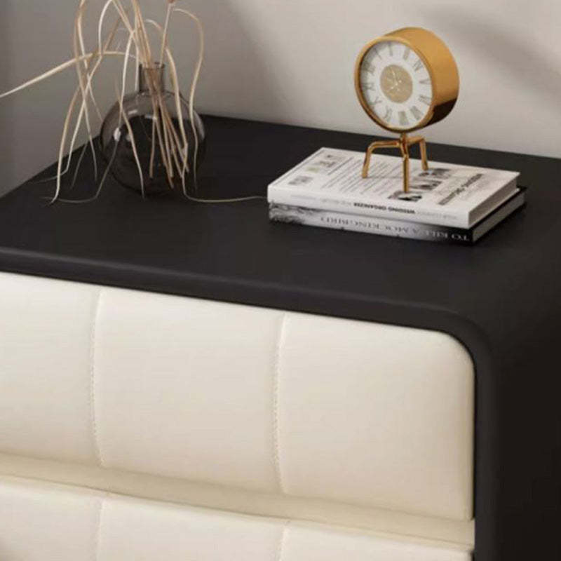 Minimalist Microfiber Leather Nightstand 2-Drawer