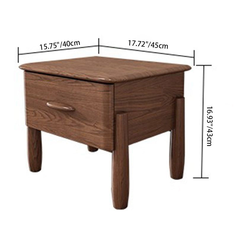 Chinese Solid Wood Nightstand 1-Drawer