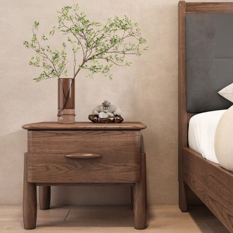 Wood traditional solid 1-drawer nightstands