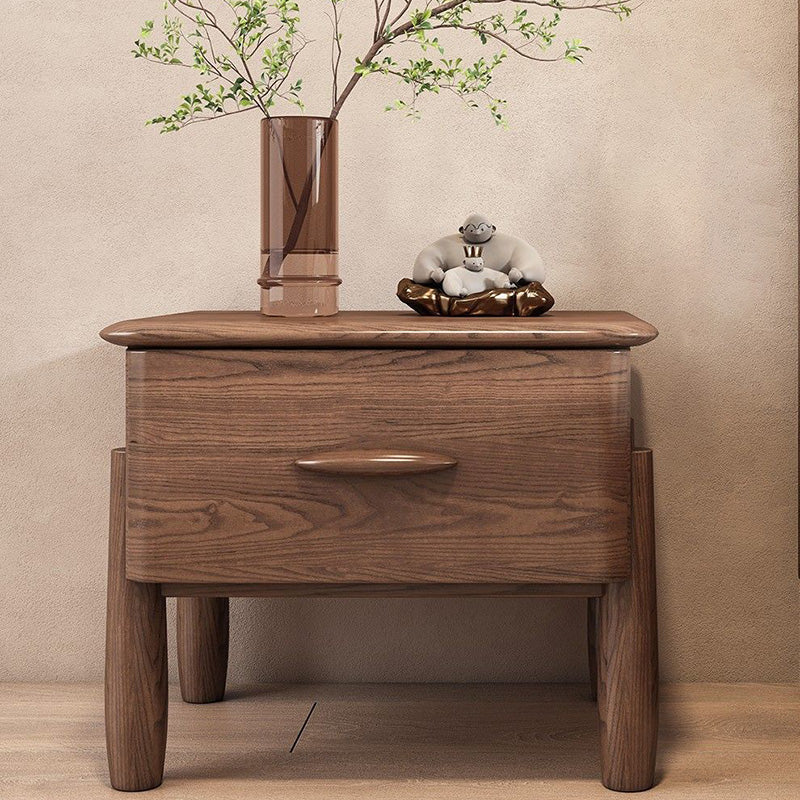 Chinese Solid Wood Nightstand 1-Drawer