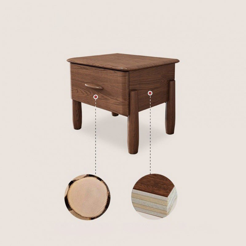Chinese Solid Wood Nightstand 1-Drawer