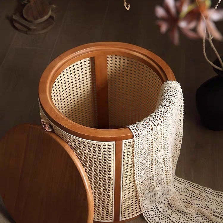Japanese Rubber Wood Imitation End Table 1-Storage