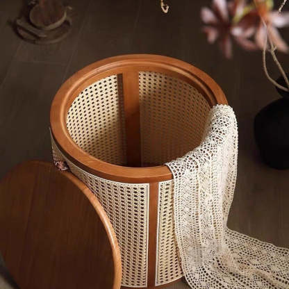Japanese Rubber Wood Imitation End Table 1-Storage